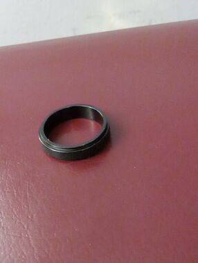 Black Men's Matte Band Ring - Modern Minimalist Style Stainless Steel